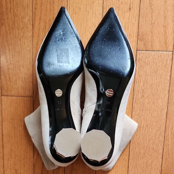 Proenza Schouler Cream Ankle Boots with Silver Heel- Women's Size 8 - Picture 4 of 5